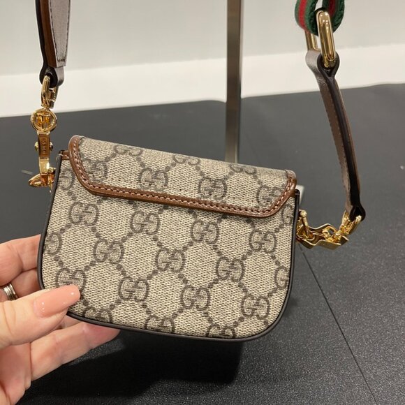 Gucci GG Supreme Horsebit 1955 Mini Bag with Strap (JB1097) - Picture 5 of 8